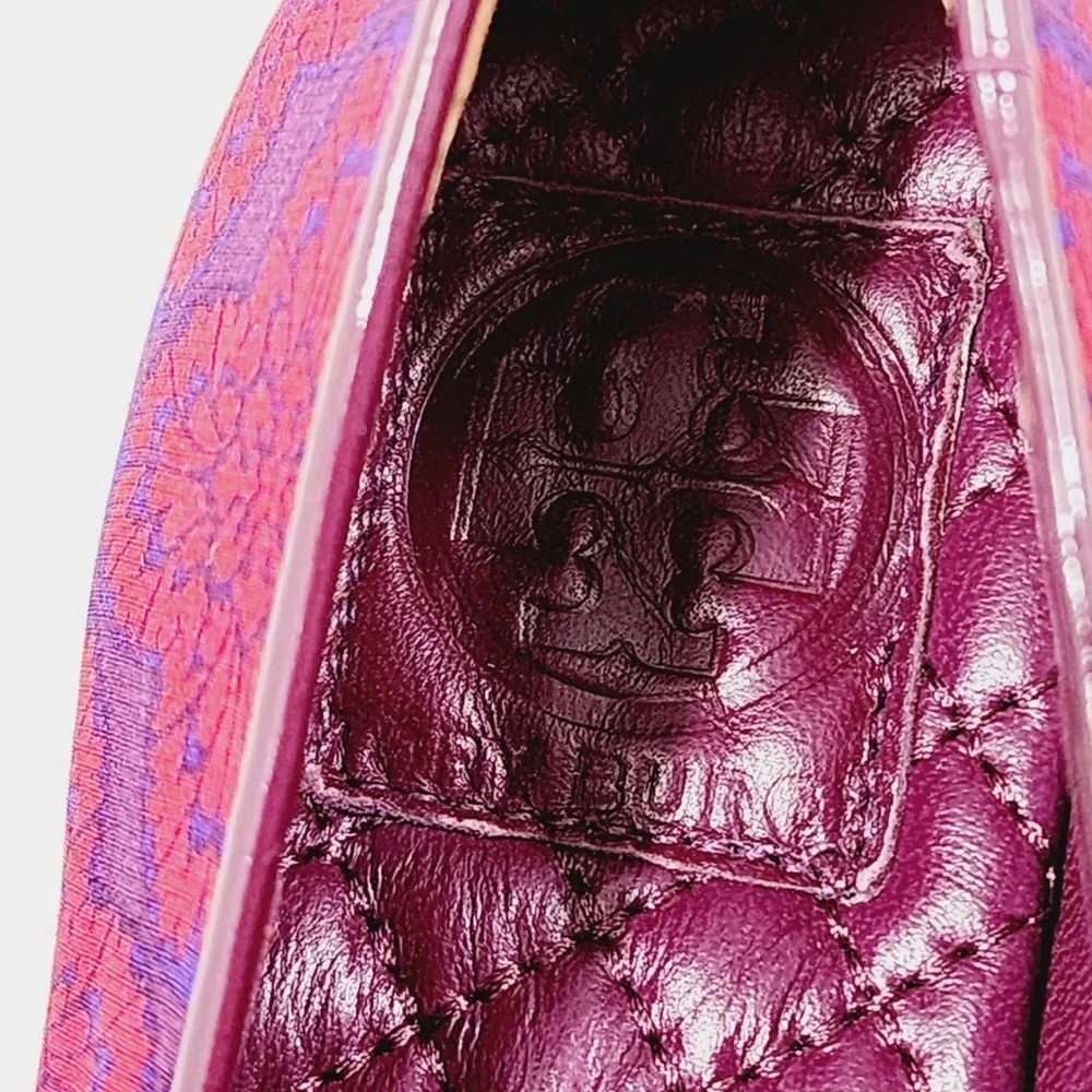 Tory Burch Red‎ and Purple Floral Loafers